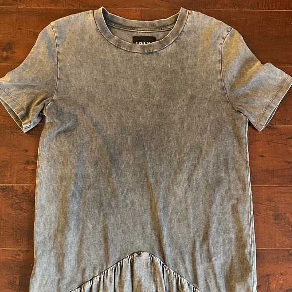 ZARA Acid Wash Drop Waist T-Shirt Midi Dress Gray Size Medium - Picture 4 of 12